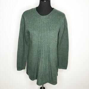 Soft Surroundings dark green wool blend sweater size Large